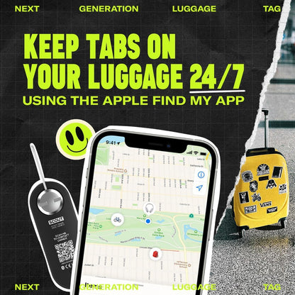 Knog Scout iOS Smart Tag, Tracker & 85d Alarm – Rechargeable Luggage Tag Compatible with iOS App & Apple Find My, Digital Contact Info, Remote Chime, Low Battery Alerts, Water-Resistant, Green