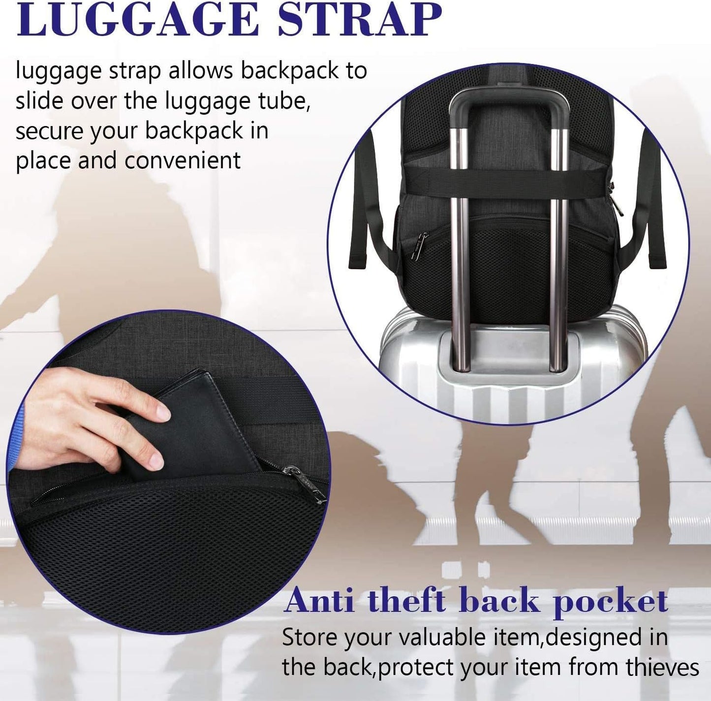 MATEIN Extra Large Backpack, 17 Inch Travel Laptop Backpack with USB Charging Port, Anti Theft TSA Friendly Business Work College Computer Backpack for Men Women, Black