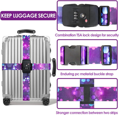 Adjustable Travel Luggage Strap Suitcase Belt Travel Bag Accessories 1.96 in W x 6.23 ft L