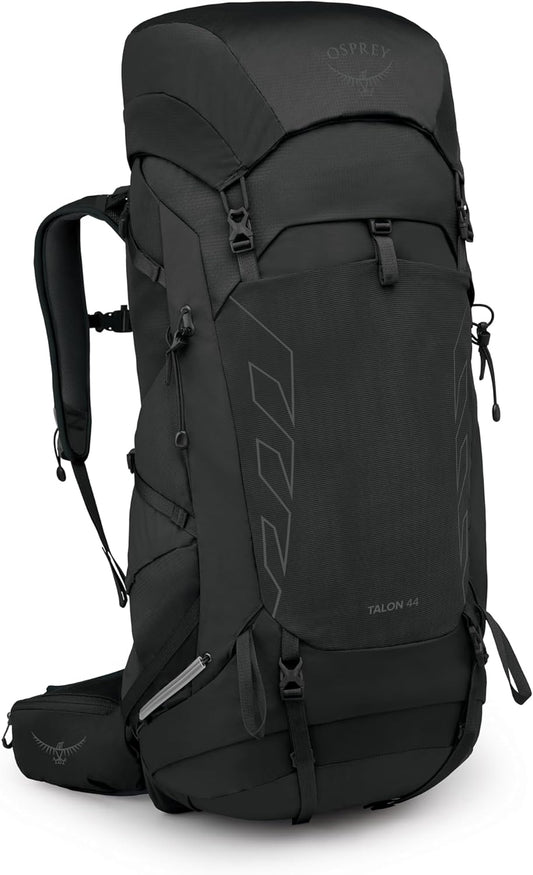 Osprey Talon 44L Men's Lightweight Hiking Backpack with Hipbelt, Black/Coal Grey, L/XL