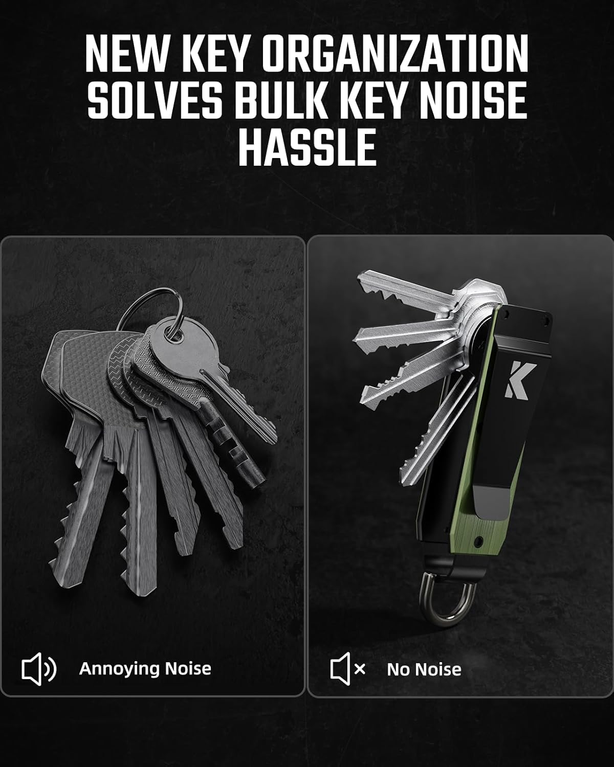 Key Organizer for Men Compact Key Holder Minimalist Key Case Metal Key Chain Key Holder for Keychain Secures 2-5 Keys