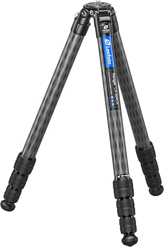 Leofoto 58" Lightweight Carbon Fiber Travel Tripod, Professional Compact Tripod for Camera DSLR Video, Max Load 55Lbs/25KG (LS-364CX)