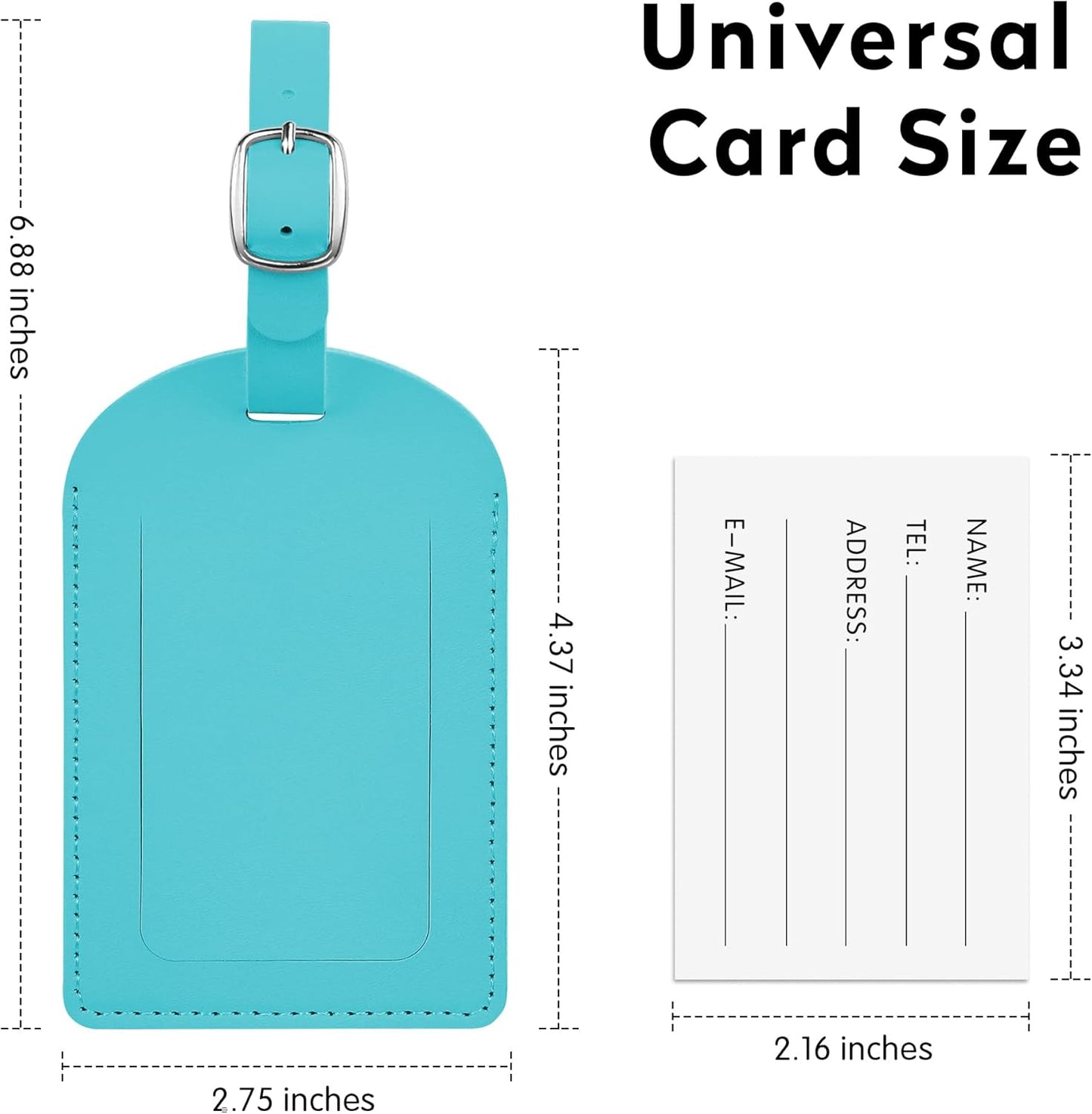 Luggage Tags for Suitcase Travel Bag Labels Privacy Protection Luggage Tag for Baggage PVC Baggage ID Label Tags Light Blue