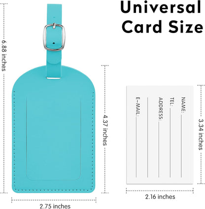 Luggage Tags for Suitcase Travel Bag Labels Privacy Protection Luggage Tag for Baggage PVC Baggage ID Label Tags Light Blue