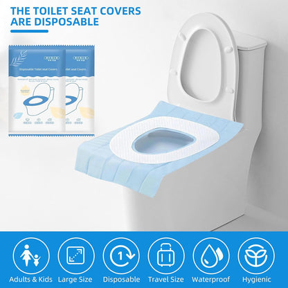 55 Pack Toilet Seat Covers Disposable 16x24 Inch XL Portable Toilet Liners Travel Seat Cover for Outdoors,Hotel, Hospital, Travel, Public Toilet Seat Cover (55 Pack, XL)