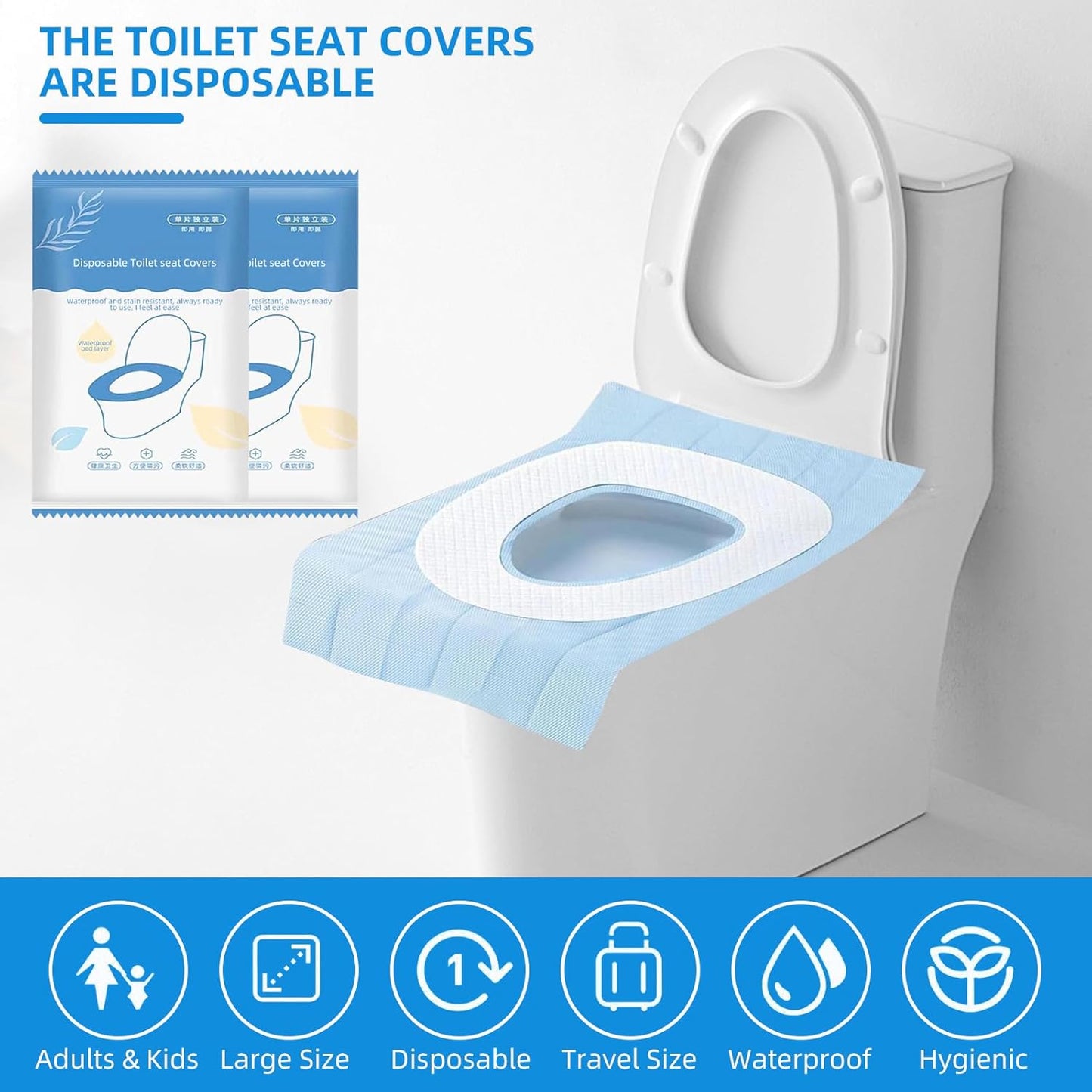 35 Pack Toilet Seat Covers Disposable 16x24 Inch XL Portable Toilet Liners Travel Seat Cover for Outdoors,Hotel, Hospital, Travel, Public Toilet Seat Cover (35 Pack, XL)
