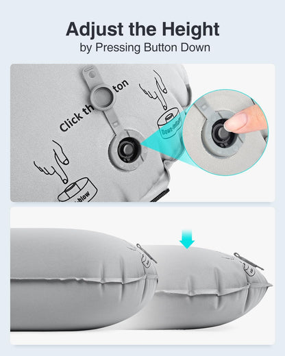 Luxtude Inflatable Lumbar Pillow for Airplane Travel, Lumbar Support Pillow for Office Chair/Car, Self-Inflating Travel Lumbar Pillow Back Support, Lower Back Pillow for Reducing Lumbar Pain