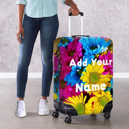 Customized Luggage Cover for Suitcase Personalized Name Suitcase Cover Fit 22-25 Inch Flower Luggage Covers Zip Closure Suitcase Cover Protector for Travel Business Anti-Scratch Baggage Cover