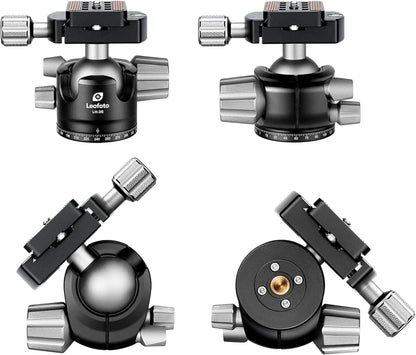 Leofoto Professional Camera Tripod, 50" Compact Carbon Fiber Tripod for DSLR Video Camcorder, 4 Leg Sections, 360° Ball Head, Max Load 8KG/18Lb (LS-254CX+LH-36)