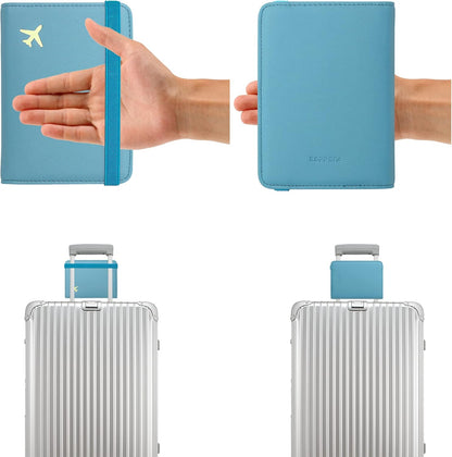 ZOPPEN Passport Holder Wallet, Passport Cover Travel Wallet Women Travel Essentials Accessories Document Organizer Travel Must Haves Rfid Blocking Cover Case for Women and Men, Blue