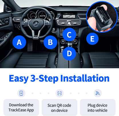 GPS Tracker for Vehicles, No Monthly Fee, No Subscription, Real-Time Tracking, 4G SIM and Data Included, Trip History, GeoFence, Speeding Alerts, OBD