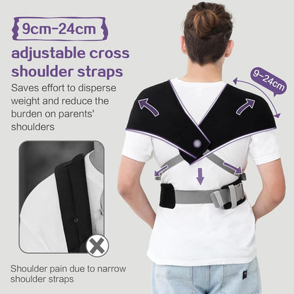 Baby Carrier Newborn to Toddler - Wrap Baby Carrier for 7-50 lbs, M-Shaped Sitting Posture, Toddler Carrier with Soft Fabrics for Front and Back Carrying, Black