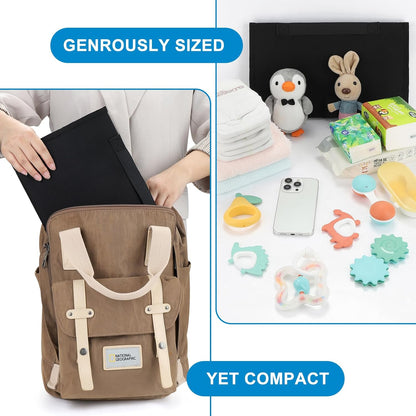 Accmor Portable Diaper Changing Pad, Waterproof Baby Changing Mat, Baby Diaper Changing Pad for Travel, Black