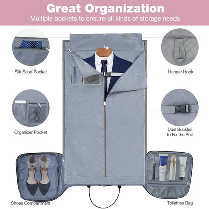 Garment Bags with Wheels, Garment Convertible Weekender Bags, Large Garment Bags for Travel, Duffle Luggage Bag Garment Bag (Pink, Medium)