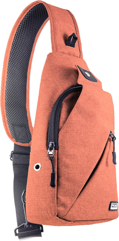 Peak Gear Travel Sling Bag. Compact Crossbody Bag | Lighter and Smaller than a Backpack | Lifetime Lost & Found ID Tag