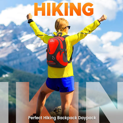 sunhiker Cycling Hiking Backpack Water Resistant Travel Backpack Lightweight SMALL Daypack M0714 (red)