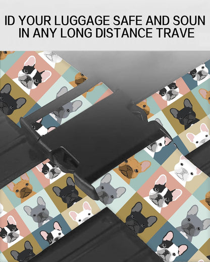 Luggage Straps for Suitcases, Adjustable Travel Belt, Durable Wide Luggage Strap, Cute Suitcase Strap Identifiers with Buckle, Bag Straps for Luggage, Cute Dogs