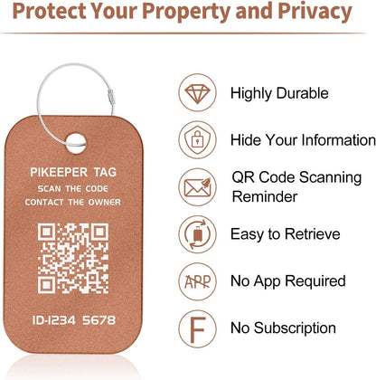 Smart Luggage Tags for Suitcases - Waterproof QR Code Bag Tags with Instant Location Alert, Self-Modifiable Info, Durable & Personalized Backpack Travel ID Tags, Hide Personal Details