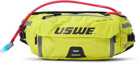USWE Zulo Hydration Hip Pack - with Organizer and Side Pockets, Bounce Free Hip Belt (Crazy Yellow, 6L)