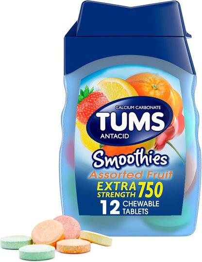DMI 76-Piece First Aid Kit and TUMS 12 Count Smoothies Extra Strength 750mg Calcium Carbonate Antacid Chewable Tablets Bundle