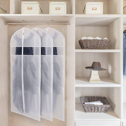 Zilink Dress Garment Bags for Storage 72-inch with Clear Window and 3" Gusset Dress Cover Bag for Long Evening Dresses,Fur Coat, Long Dress Gown Closet Storage