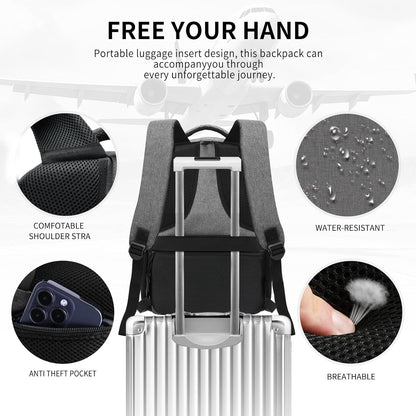 Grey Backpack for Men Women, School Backpack for Boys Girls Teens, Backpacks for School, College Back Pack, Book Bag, Water Resistant Bookbag, Business Work Travel mochilas para hombres