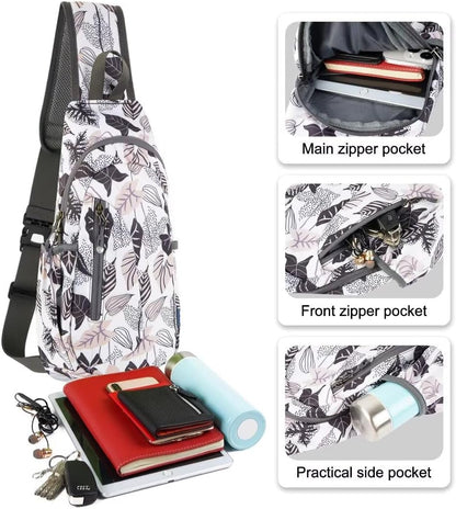 TITECOUGO Small Sling Bag, Lightweight Crossbody Backpack for Men Women, Shoulder Bag for Sports and Outdoor