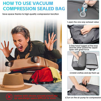 Vacuum Travel Backpack with Pump, 50L Expandable Compression Backpack With - Image 3
