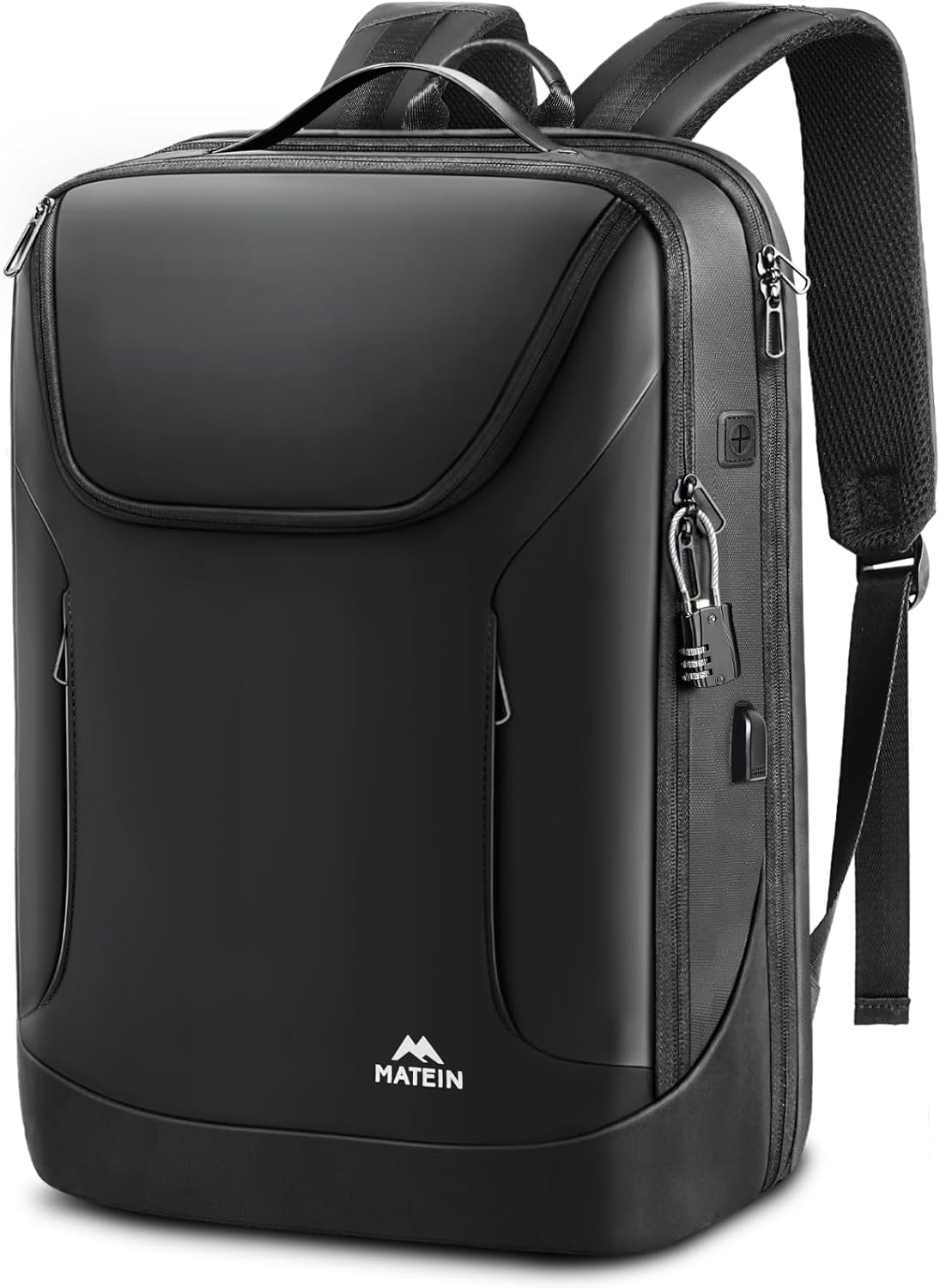 MATEIN Waterproof Laptop Backpack 17 Inch, Anti Theft Business Backpack with Lock & USB Charging Port, Large TSA Tech Backpacks College Computer Back Pack Gifts for Men Women Work Office Travel, Black