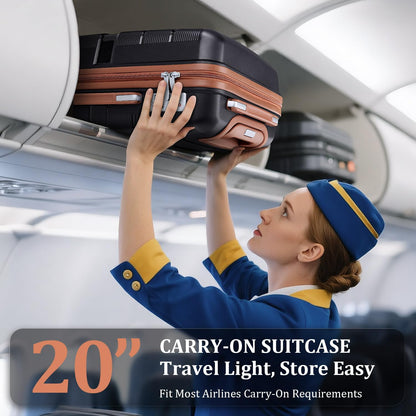 4-Piece Hardshell Luggage Set with TSA Locks, Expandable Suitcases and Silent Spinner Wheels - Vibrant Colors for Easy Identification (14/20/24/28 Inch) - Family Travel Suitcase Sets