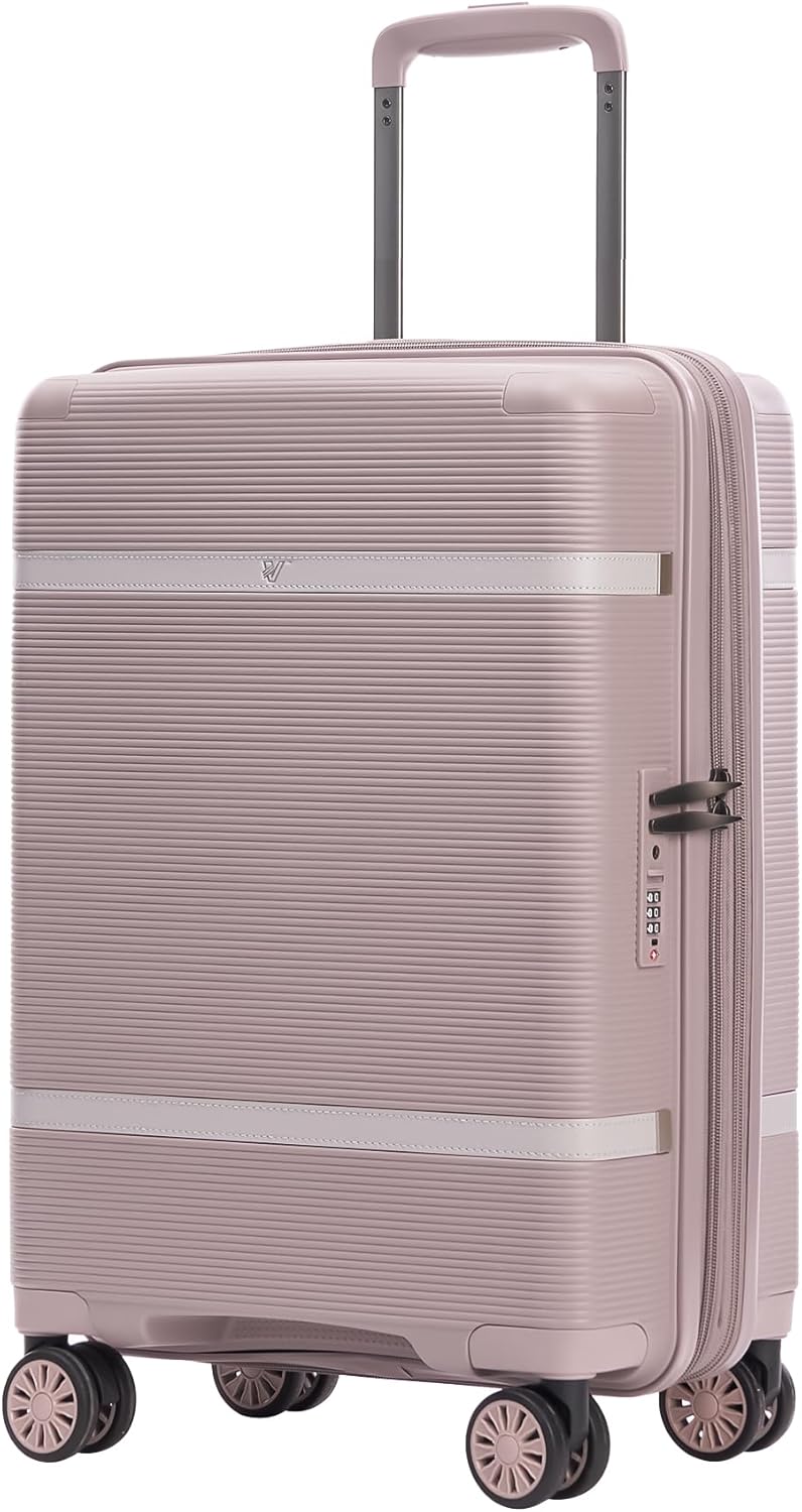 Verage Florence Hardside Carry-On Luggage with Spinner Wheels, Lightweight Expandable Suitcase with TSA Lock, Artist-Inspired Stylish Travel Luggage for Women, 20-Inch, Rose Blush