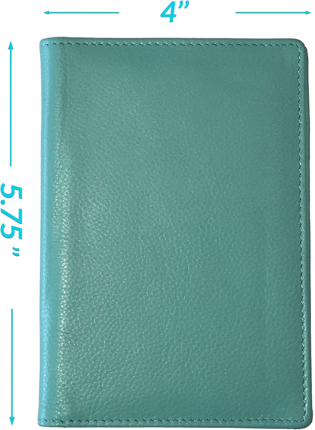 Personalized Monogrammed Turquoise Leather RFID Passport Wallet