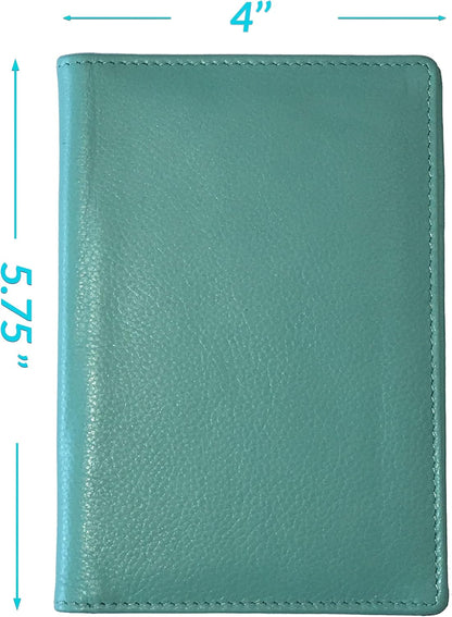Personalized Monogrammed Turquoise Leather RFID Passport Wallet