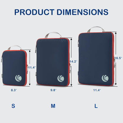 Cipway Compression Packing Cubes, Ultralight Luggage Organizer Bags, Travel Essentials for Carry on Suitcase (3 Piece,Blue)