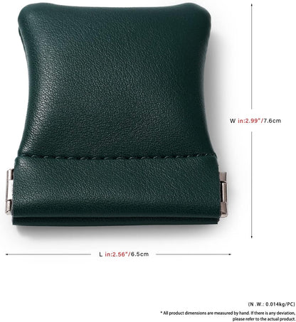 2 Pack PU Leather Slim Engagement Wedding Ring Pouch Leather Jewelry Pouch Christmas,Wedding Party Favor Gift Bag(Dark Green)