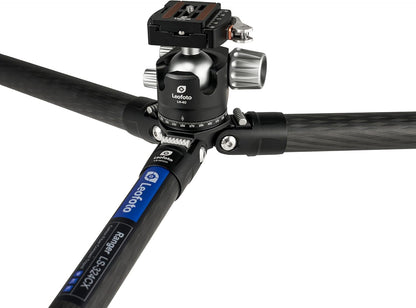 Leofoto LS-324CX+LH-40LR Travel Tripod, Ranger Series, Carbon Fiber, 4 Leg Sections, Lightweight, Ball Head Set
