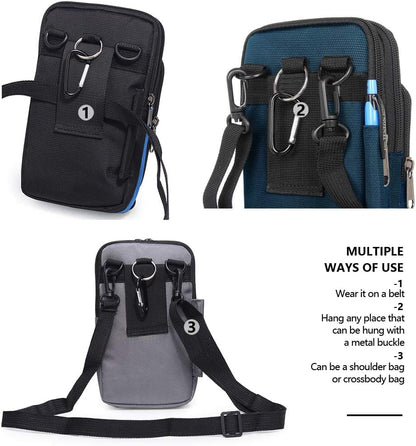 Senient Wolf Waterproof Nylon Multifunctional Phone Bag Small One Shoulder Crossbody Bag Waist Bag Wallet Travel Passport Bag