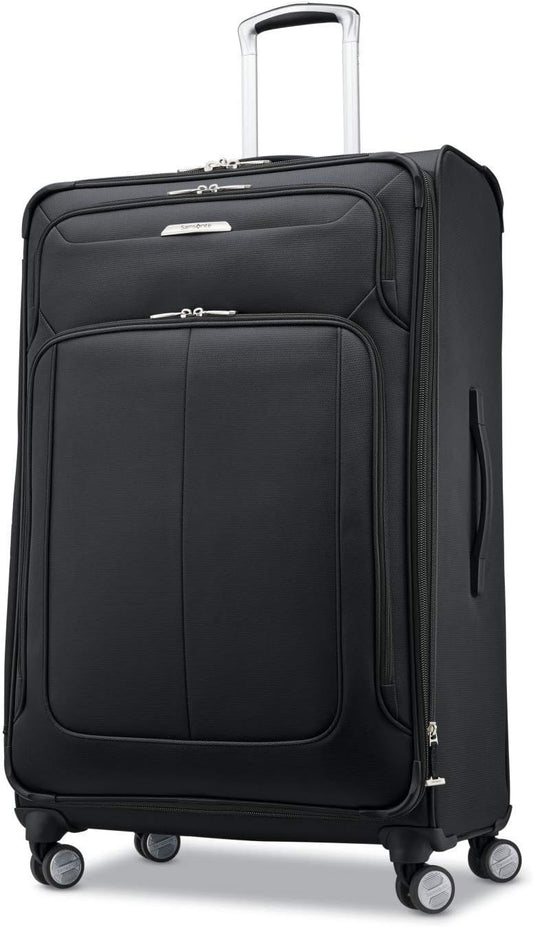 Samsonite Solyte DLX Softside Expandable Luggage with Spinner Wheels, Midnight Black, Checked-Large 29-Inch