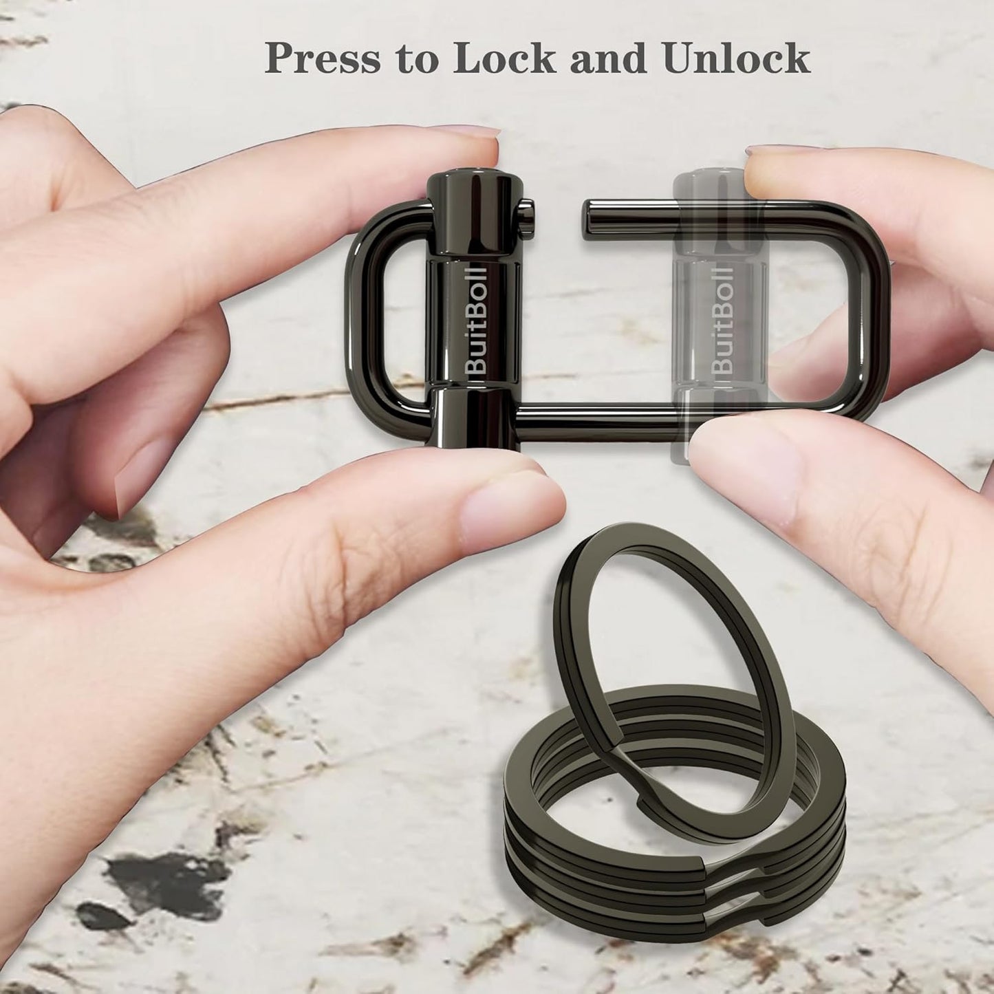 Key Chain, Heavy Duty Lock Key Ring Keychain Clip Key Holder Organizer for Home Car Keys Women Men