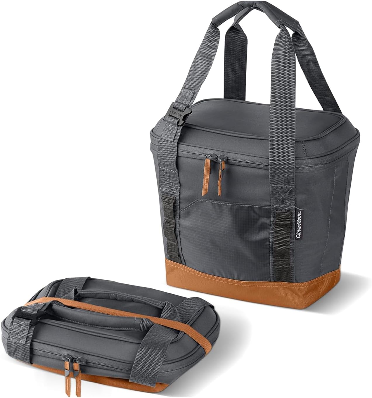 CleverMade Collapsible Insulated Cooler Bag – Leakproof Soft Folding Cooler for Beach, Travel, Car