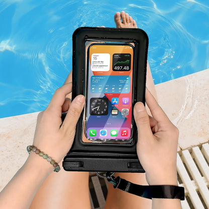 IPX8 Floating Waterproof Phone Case 2-Pack, 7.2 Inch Waterproof Phone Pouch for iPhone 16/15/14 Pro Max Galaxy S24/S23 Adjustable Lanyard + Wrist Strap Beach Swimming Travel Essentials Black
