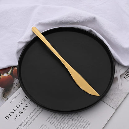 20 Pieces Silverware Set 304 Stainless Steel, Healthy & Eco-Friendly Silver Travel Mirror Polished Gold Knife Fork Spoon Salad Fork Dessert Spoon Flatware Set, Service for 4