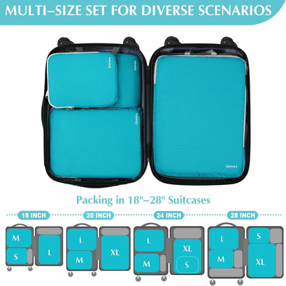 Gonex Compression Packing Cubes, 3pcs/4pcs Expandable Storage Travel Luggage Bags Organizers