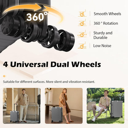 Krute Aluminum Frame Carry On Luggage 20 Inch Zipperless Luggages USB Charger Hardside PC Suitcase With Spinner Wheels Airline Approved Hard Shell Suitcases with TSA Lock (1 Piece)