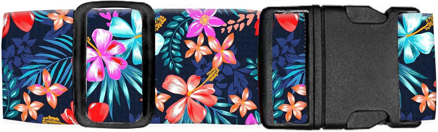 Luggage Straps for Suitcases Travel Belt Accessories, Cute Suitcase Strap, Adjustable Luggage Belt Strap, Heavy Duty with Quick-Release Buckle Luggage Strap Luxury Purple Flowers