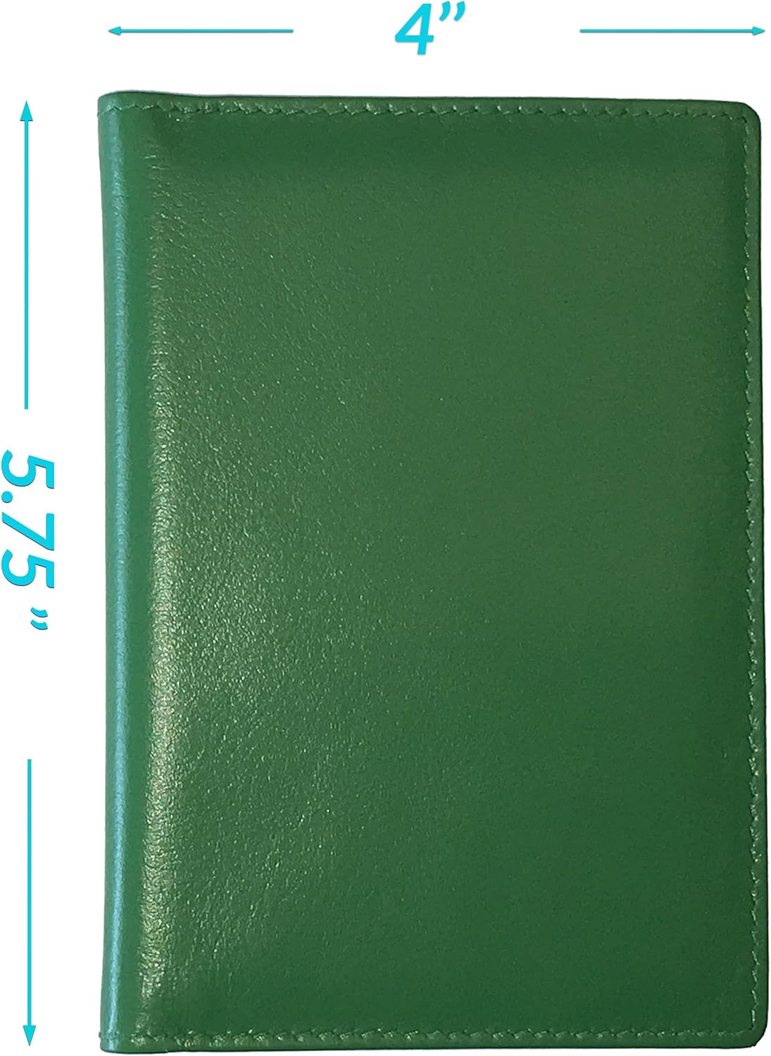 Personalized Monogrammed Emerald Green Leather RFID Passport Wallet