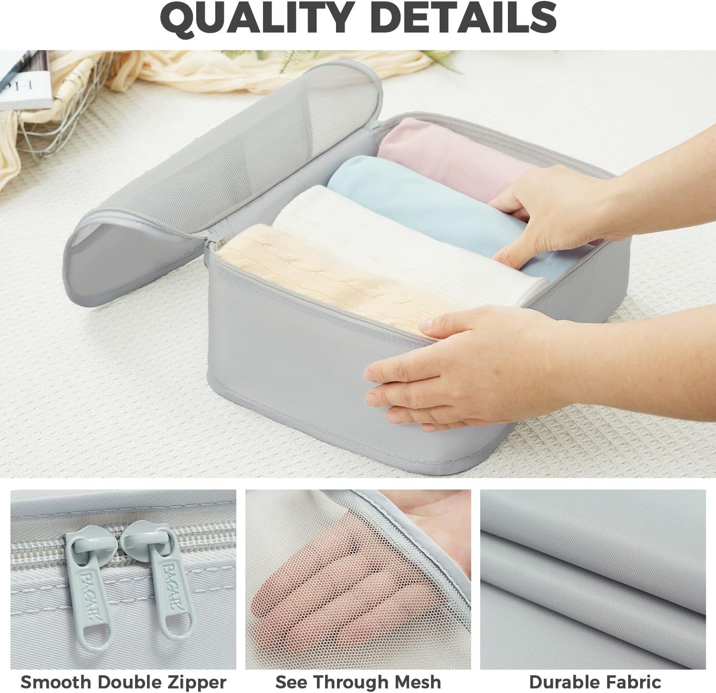 BAGAIL 9 Set Packing Cubes Luggage Packing Organizers for Travel Accessories