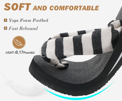 KuaiLu Flip Flops for Women with Arch Support Yoga Mat Comfortable Summer Beach Walking Thong Cushion Sandals Slip On Indoor Outdoor