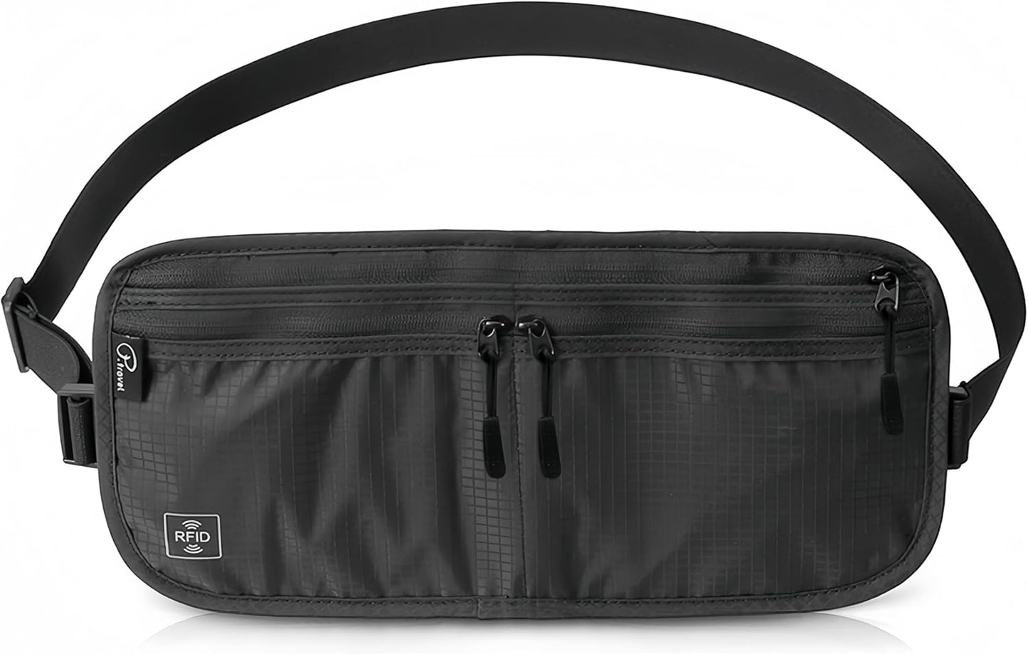 Travel Passport Holder 【1 PACK】2 in 1 Slim RFID Blocking Travel Money Belt for Men & Women, Hidden Neck Wallet for Credit Cards, Documents & Cash, Fanny Pack, MA-MO (Black)