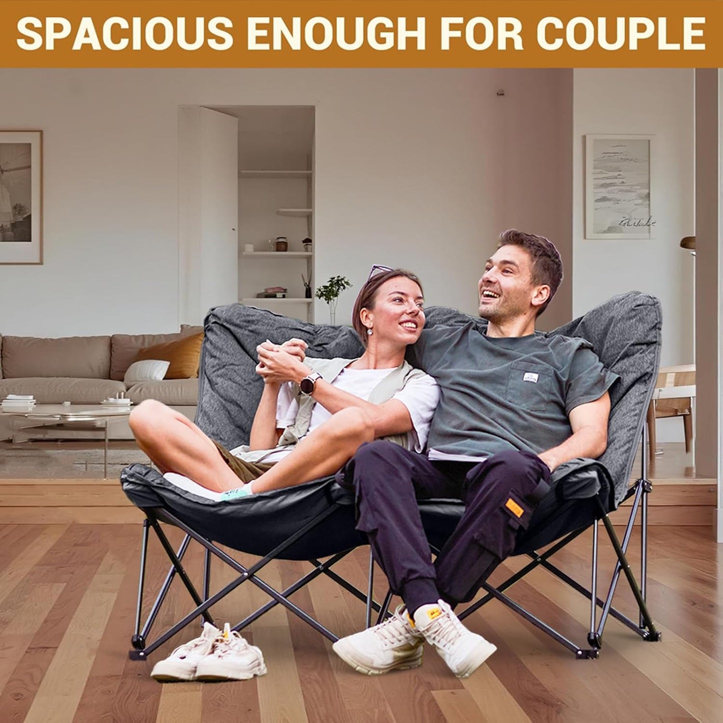 KingCamp Butterfly Chair Oversized XL Saucer Chair for Adults Padded Folding Comfy Camping Chairs for Teens Kids 300lbs Heavy Duty with High Back for Bedroom Living Room Dorm Rooms Outdoor Patio Lawn